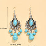 PENDIENTES ELEGANTE BOHEMIO DESIGN TURQUESA TRANSPARENT GOTA