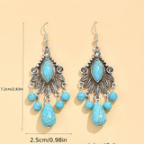 PENDIENTES ELEGANTE BOHEMIO DESIGN TURQUESA TRANSPARENT GOTA
