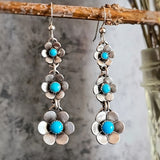 PENDIENTES BOHEMIO PÉTALO EN FORME DE TURQUESA GOTA