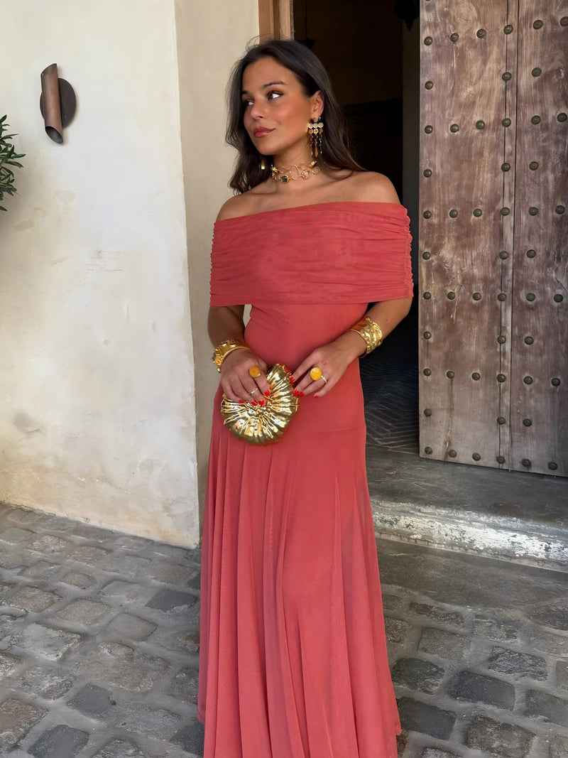 Dainia – Ein-Schulter-Maxikleid Aus Netz