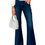 Margovil Raw Hem Flare Bottoms Denim Pants