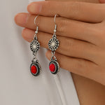 CONJUNTO BOHEMIO TURQUESA & PLATA FLORAL COLLAR Y PULSERA