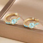 PENDIENTES VINTAGE TURQUESA TORTUE REDONDO ARO