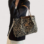 BOLSO SHOPPER DE CANVAS CON ESTAMPADO DE LEOPARDO - VALERINA MARBELLA