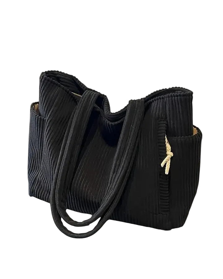 BOLSO SHOPPER ACANALADO CON EXCLUSIVO DETALLE DE CORDÓN - VALERINA MARBELLA