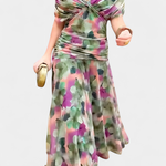 VESTIDO LARGO FLORAL CON ESCOTE EN V - VALERINA MARBELLA