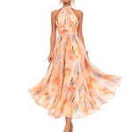 Aurora | Abito con Collo Halter e Stampa Acquerello