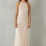 Greta – Modern texture – Women’s Backless Sculpted Texture Maxi Dress