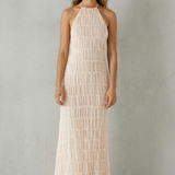Greta – Modern texture – Women’s Backless Sculpted Texture Maxi Dress