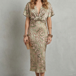 Zarielle – Draped elegance – V neck maxi dress
