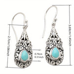 PENDIENTES VINTAGE BOHEMIO STYLE TURQUESA FILIGRANE GOTA