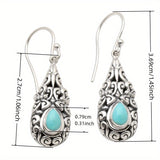 PENDIENTES VINTAGE BOHEMIO STYLE TURQUESA FILIGRANE GOTA