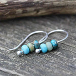 PENDIENTES ARTISANAL TURQUESA PERLA GOTA