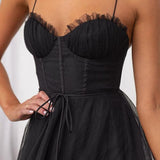 Modern-day Princess Chiffon Suspenders Party Maxi Dress