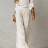 Boho Breeze Pleated Bardot Wide-Leg Jumpsuit