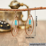 PENDIENTES VINTAGE BOHEMIO TURQUESA PERLÉ ARO