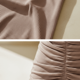 VESTIDO MINI DE PUNTO CANALÉ CON ESCOTE EN V Y - VALERINA MARBELLA