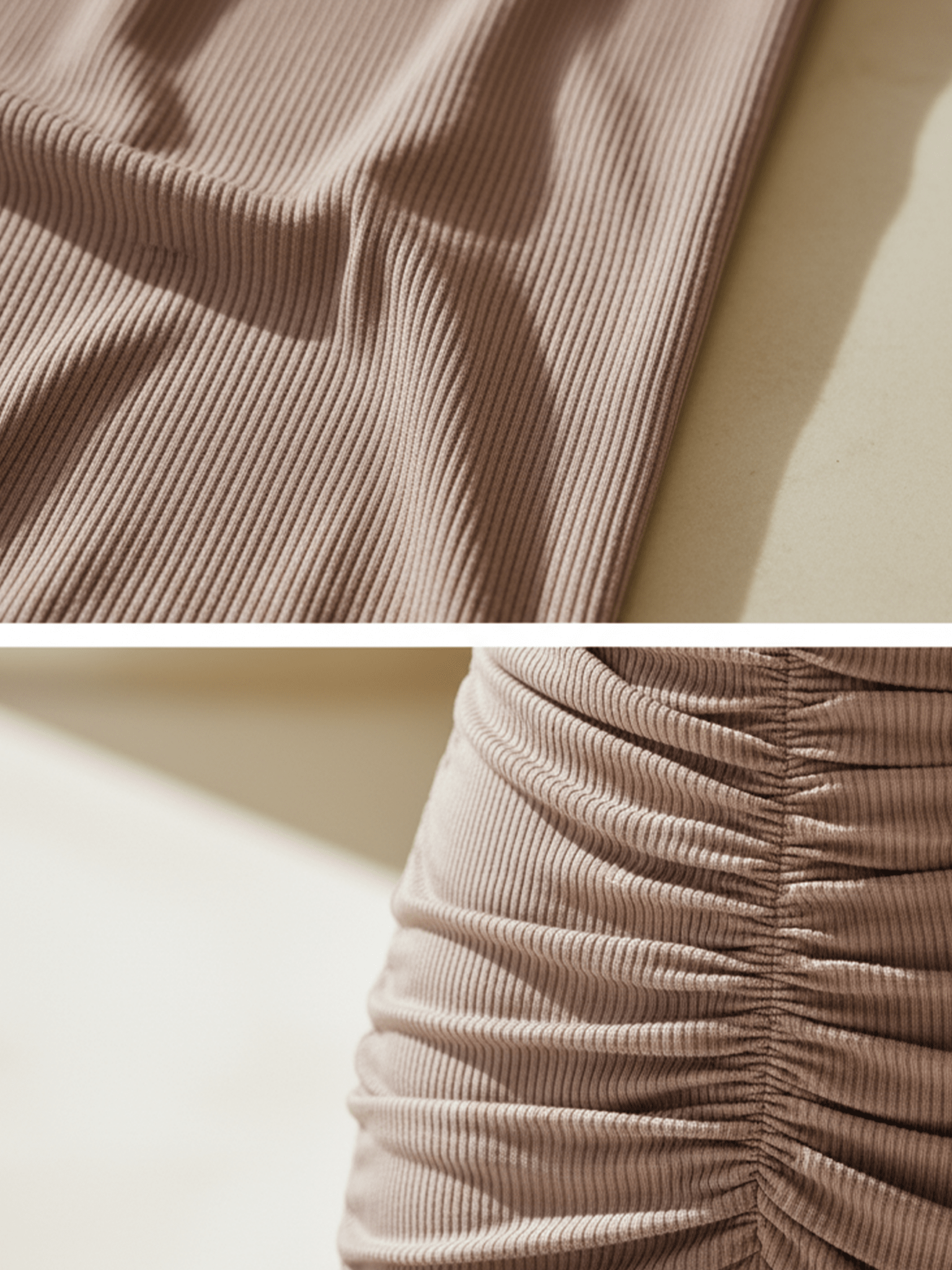 VESTIDO MINI DE PUNTO CANALÉ CON ESCOTE EN V Y - VALERINA MARBELLA