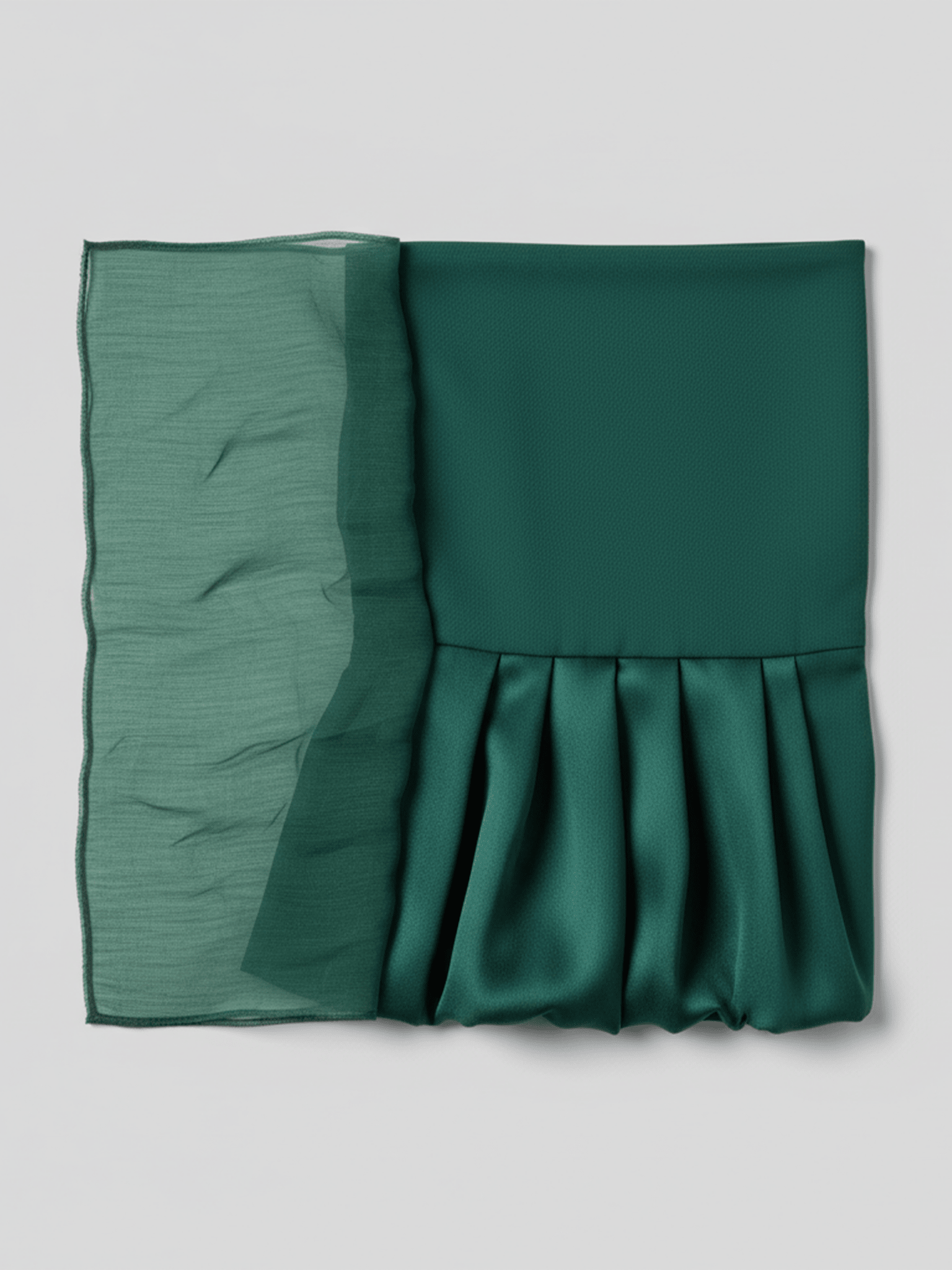 VESTIDO MINI VERDE ESMERALDA CON MANGAS DE TUL - VALERINA MARBELLA