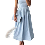 Spaghetti Strap Waisted A-line Midi Dress