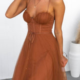 Modern-day Princess Chiffon Suspenders Party Maxi Dress