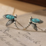 PENDIENTES VINTAGE LIBÉLULA TURQUESA CLOU OREILLE