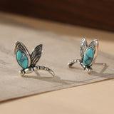 PENDIENTES VINTAGE LIBÉLULA TURQUESA CLOU OREILLE