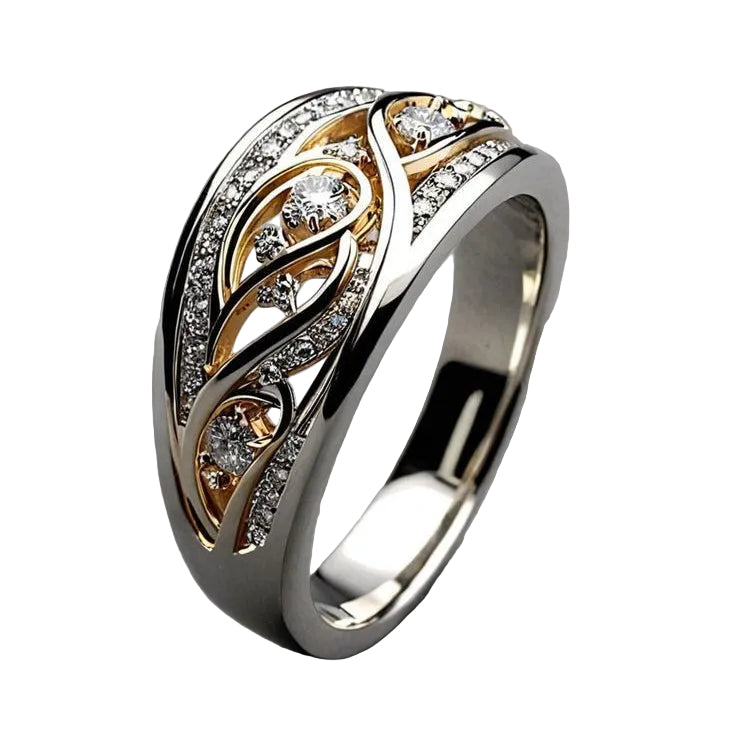 Hollow Gold & Silvered Ring