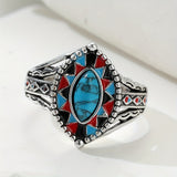 ANILLO NL/BOHEMIAN PAARDENOOG ANILLO FEMMES EUROPÉEN EN AMÉRICAIN SINTÉTICO TURQUESA RÉTRO JOYAS FAIT MAIN EMAILLE