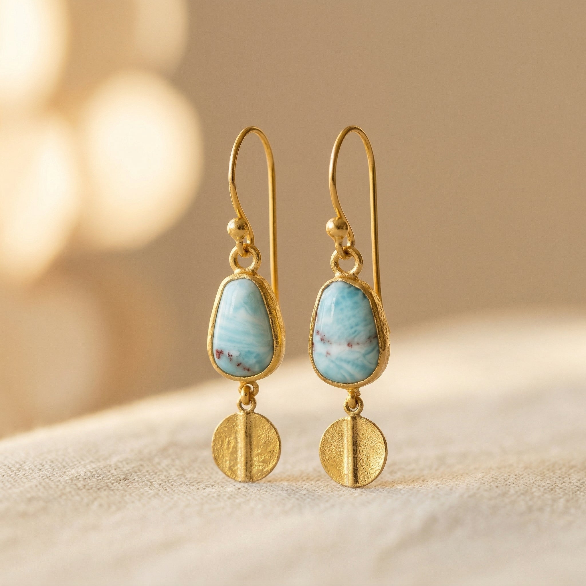 PENDIENTES VINTAGE CUIVRE TURQUESA ROMAIN ART GOTA