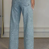 JEANS ELÁSTICOS CON APLICACIÓN DE BRILLANTES