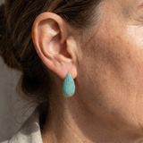 PENDIENTES TURQUESA PAVÉ GOTA ARO