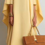 VESTIDO MIDI ELEGANTE CON CAPA DRAPEADA - VALERINA MARBELLA