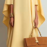 VESTIDO MIDI ELEGANTE CON CAPA DRAPEADA - VALERINA MARBELLA