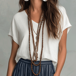 Relaxed Effortless Bohemian Stripe Wide-Leg Pants Set