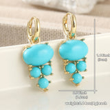 PENDIENTES BOHEMIO ÓVALO TURQUESA RACIMO GOTA