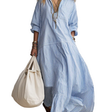 Blue Stripe Relaxed Shirt Maxi Dress