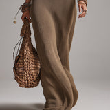 Bohemian Style Halter Neck Knitted Maxi Dress
