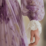 VESTIDO MAXI CON ESTAMPADO ACUARELA LAVANDA - VALERINA MARBELLA