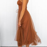 Modern-day Princess Chiffon Suspenders Party Maxi Dress