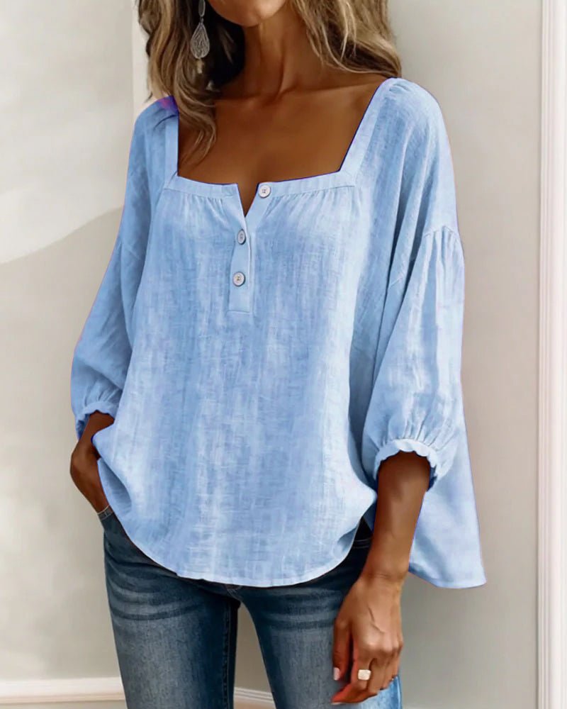 BLUSA SENCILLA CON CUELLO CUADRADO - VALERINA MARBELLA