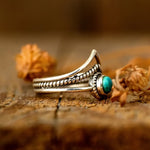 ANILLO STERLING PLATA REDONDO TURQUESA APILABLE