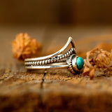 ANILLO STERLING PLATA REDONDO TURQUESA APILABLE