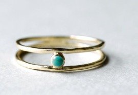 ANILLO VINTAGE AZUL CIRCONA PLATA SUPERPUESTO