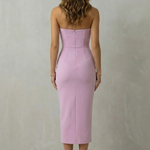 Blair – Timeless sculpted elegance – Draped sleeveless midi dress