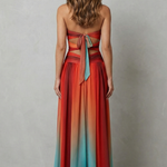 Zafrina – Sunset ombré allure – Strapless maxi dress