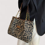BOLSO SHOPPER DE CANVAS CON ESTAMPADO DE LEOPARDO - VALERINA MARBELLA