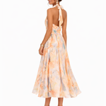 Aurora | Abito con Collo Halter e Stampa Acquerello
