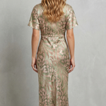 Zarielle – Draped elegance – V neck maxi dress
