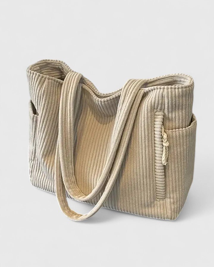BOLSO SHOPPER ACANALADO CON EXCLUSIVO DETALLE DE CORDÓN - VALERINA MARBELLA